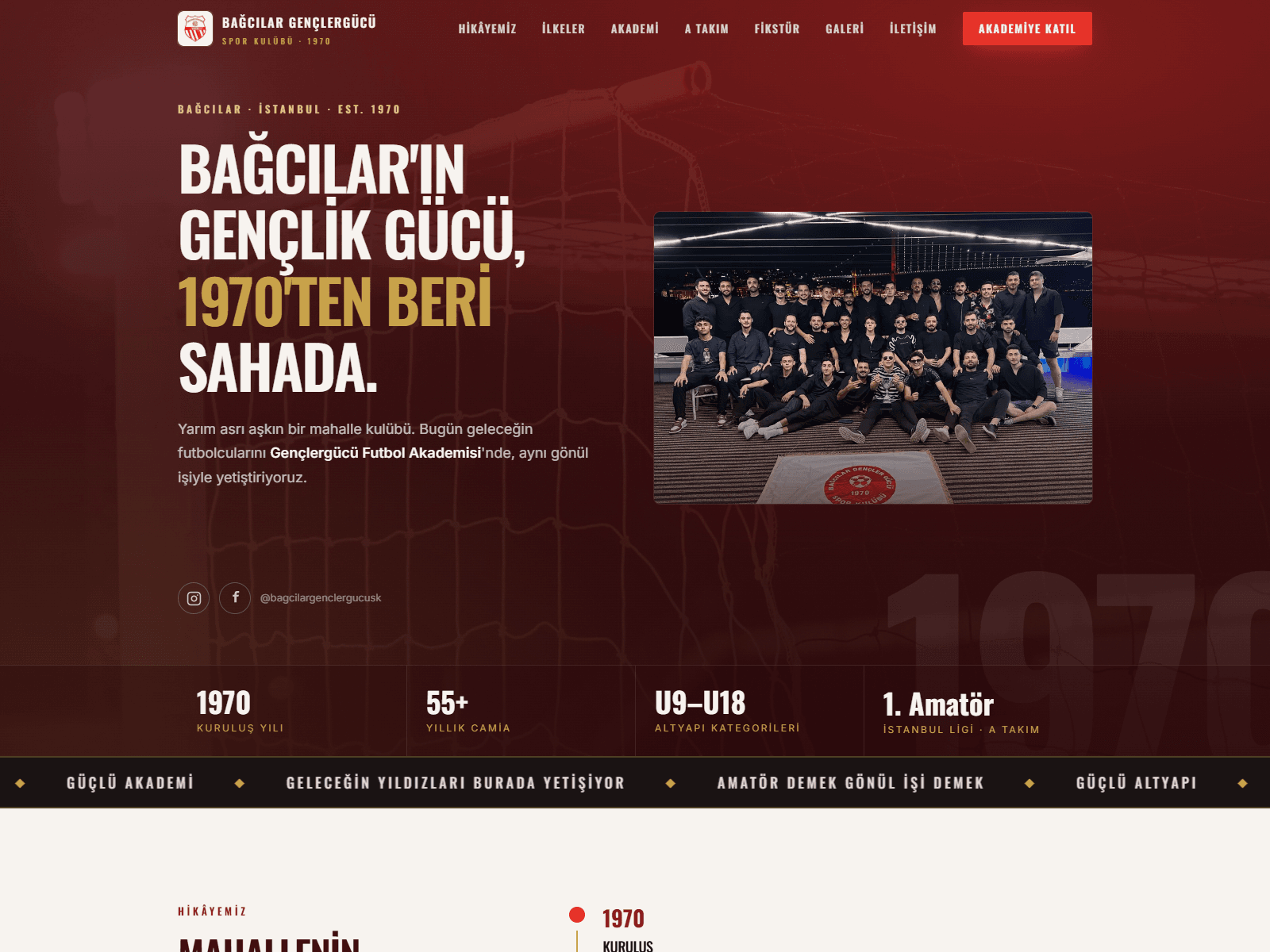 Bağcılar Gençlergücü site ekran görüntüsü