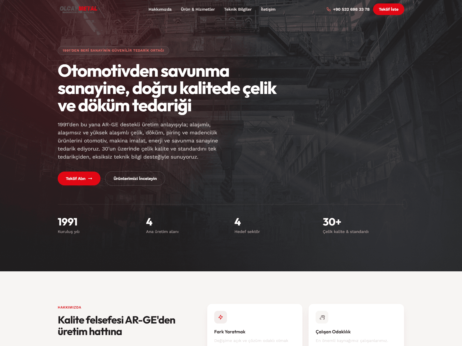 Olcay Metal site ekran görüntüsü